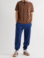 GUCCI - Logo-Embroidered Stretch-Cotton Piqué Polo Shirt - Brown