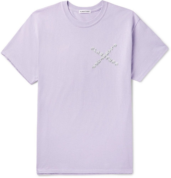 Photo: Flagstuff - Logo-Print Cotton-Jersey T-Shirt - Purple