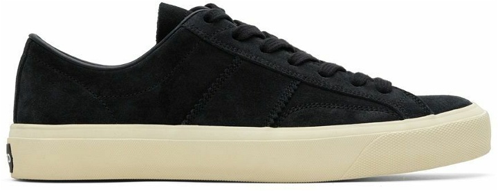 Photo: TOM FORD Navy Cambridge Low-Top Sneakers