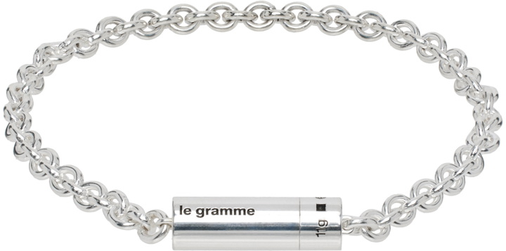 Photo: Le Gramme Silver Cable 'Le 11g' Chain Bracelet