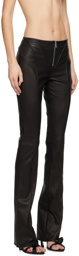 Blumarine Black Paneled Leather Pants