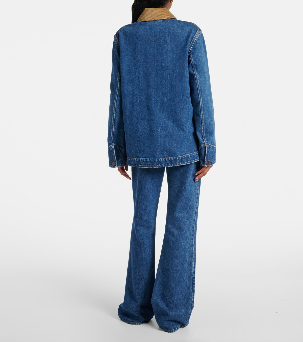 Loro Piana Corduroy-trimmed denim jacket