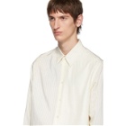 Jil Sander Off-White Silk Striped Teles Contrast Patch Shirt