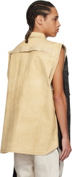 Rick Owens DRKSHDW Black & Beige Hollywood Tommy Jumbo Denim Vest