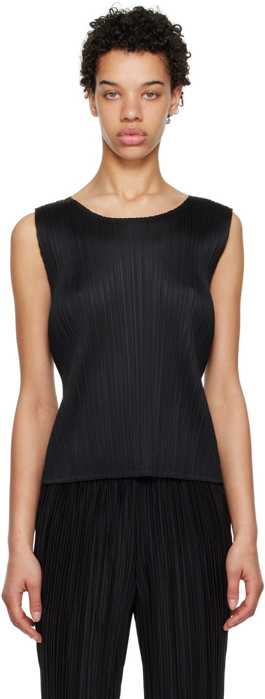 PLEATS PLEASE ISSEY MIYAKE Black Basics Tank Top Pleats Please