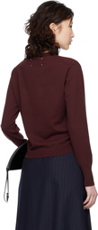 Maison Margiela Burgundy Virgin Wool Cardigan