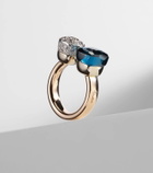Pomellato Nudo 18kt gold ring with topaz and diamonds