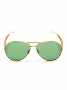 Bottega Veneta Eyewear Gold-Tone Sardine Pilot-Frame Sunglasses
