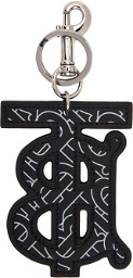 Burberry Black & White Monogram Motif Keychain