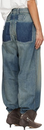 Maison MIHARA YASUHIRO Blue Cut-Out Pocket Jeans