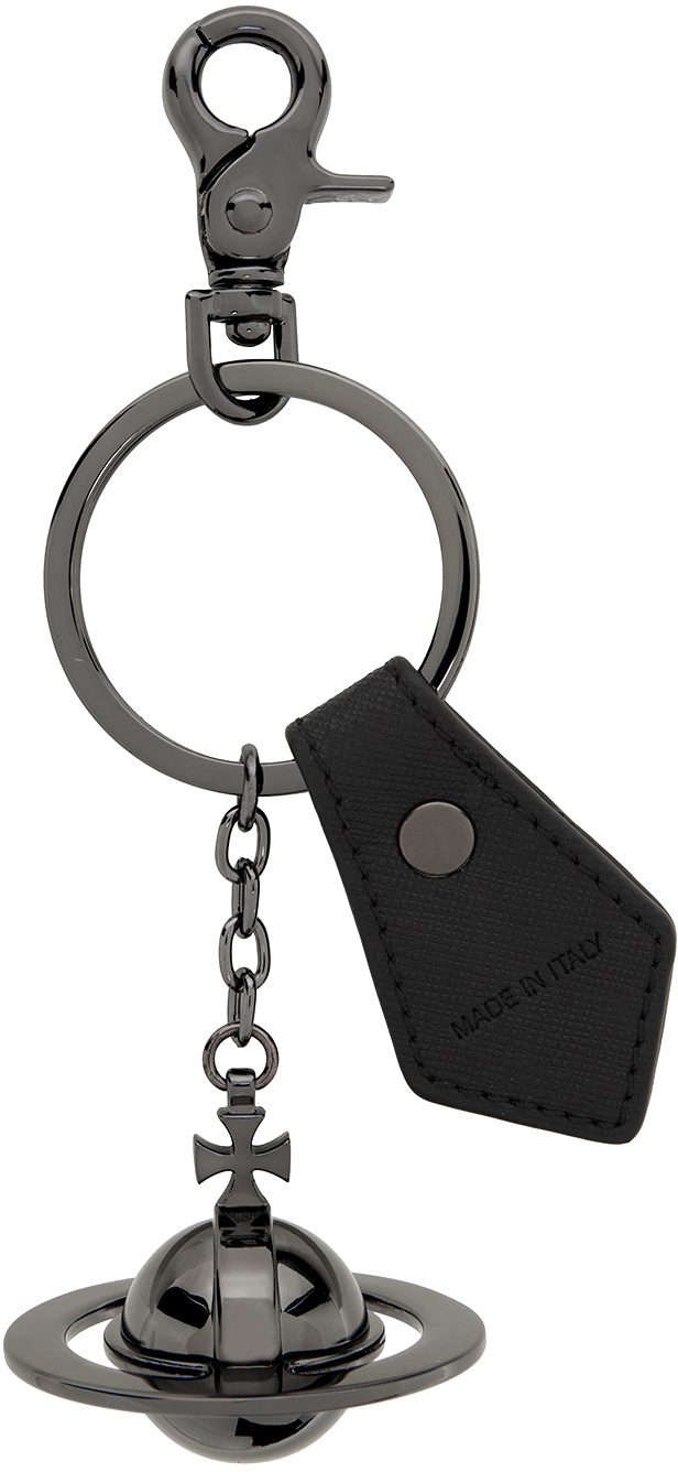 Vivienne Westwood Black & Gunmetal 3D Orb Keychain Vivienne Westwood