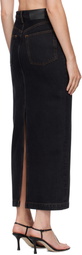WARDROBE.NYC Black Denim Column Midi Skirt
