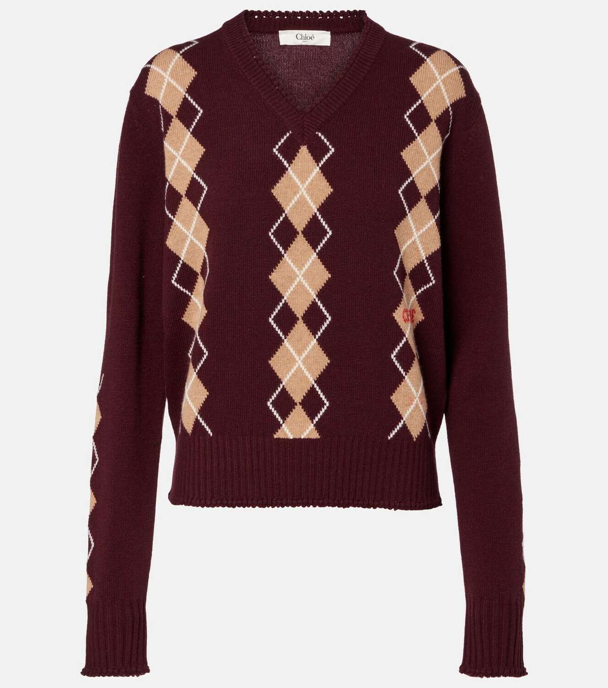 Chloé Argyle wool and cashmere sweater