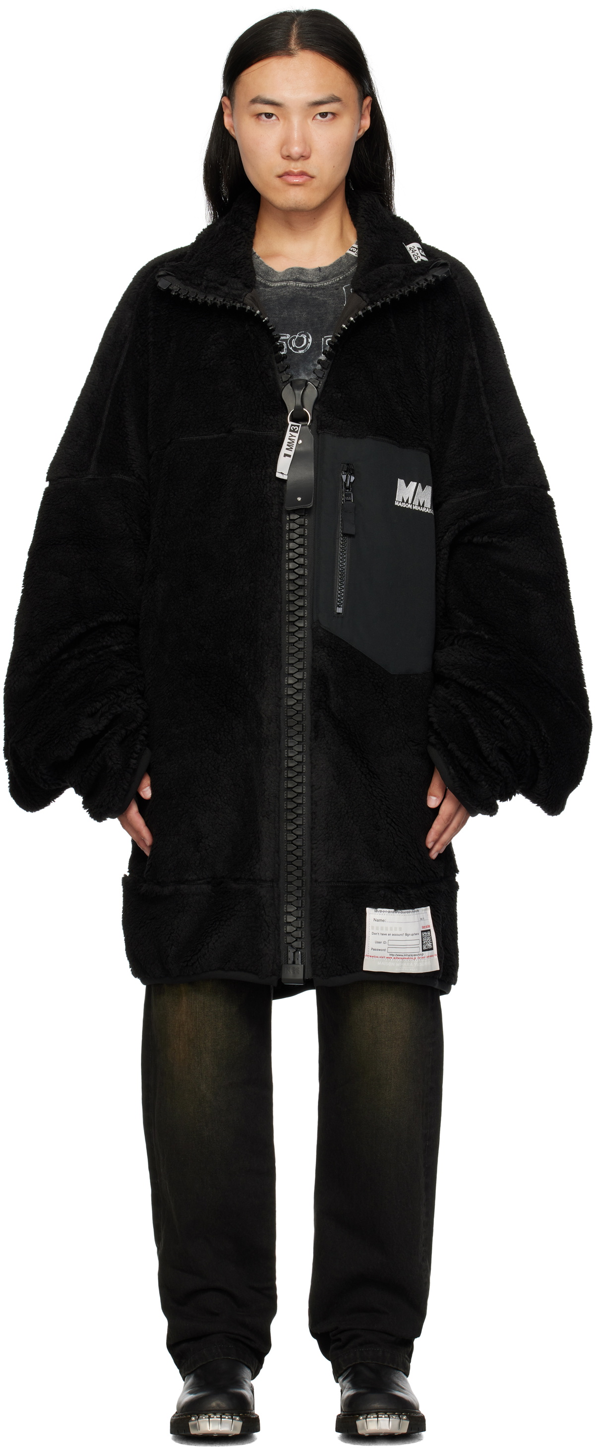 Maison MIHARA YASUHIRO Black Huge Boa Jacket