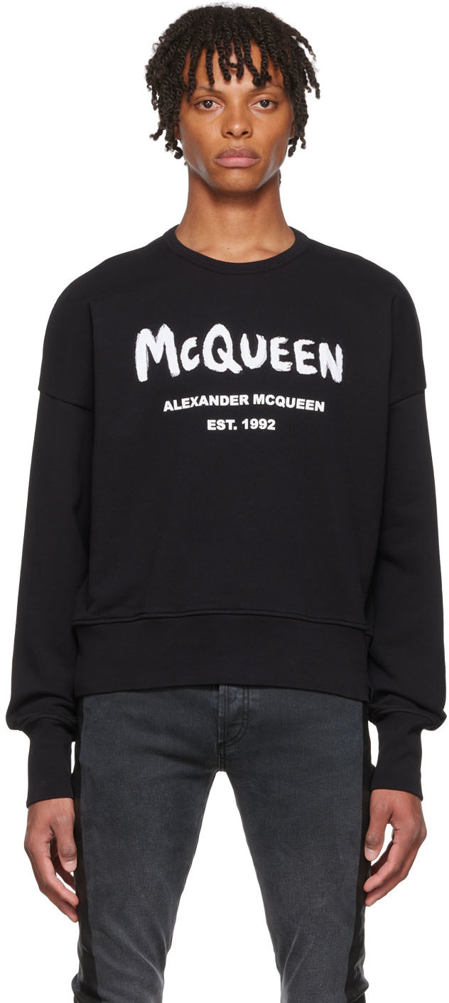 Alexander McQueen Black Graffiti Sweatshirt Alexander McQueen