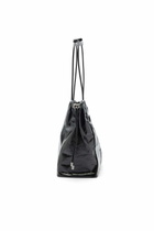 Diesel Scrunch-D - Tote bag in shiny wrinkled leather - Shopping Bags Womens in Black