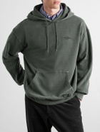 Neighborhood - Logo-Embroidered Garment-Dyed Cotton-Jersey Hoodie - Gray