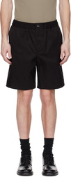 AMI Paris Black Twill Shorts