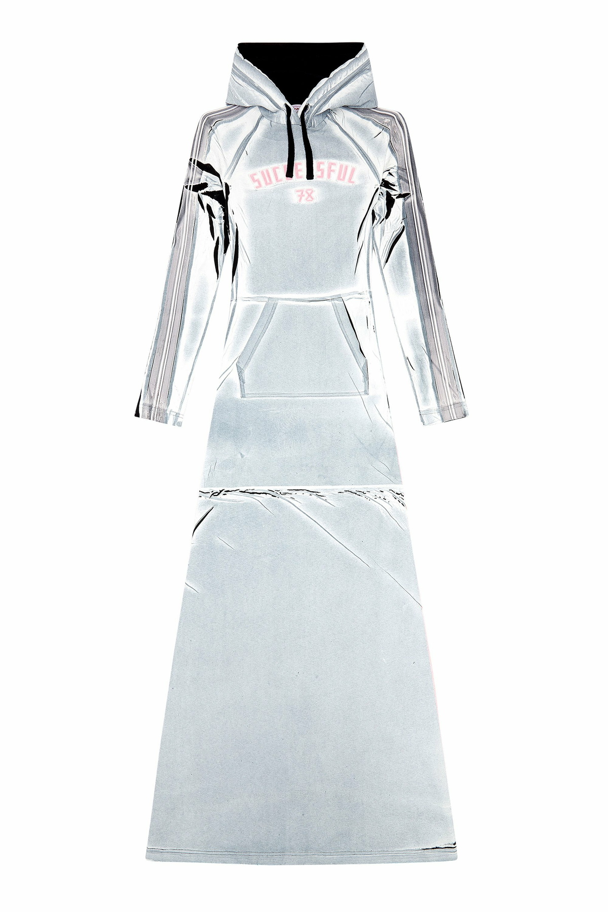 Diesel Hoodie dress with shadowy over print - Dresses Womens in Blue