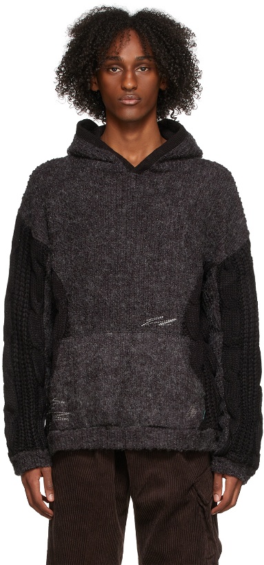 Photo: Andersson Bell Black & Grey Cable Knit Hoodie