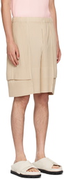 HOMME PLISSÉ ISSEY MIYAKE Beige Cargo Shorts