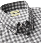 De Bonne Facture - Button-Down Collar Gingham Cotton-Twill Shirt - Gray