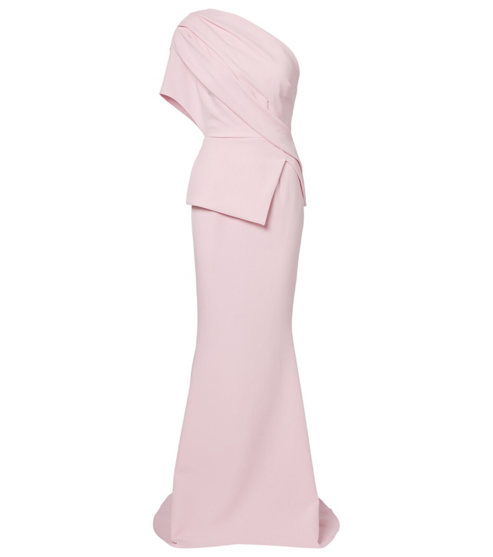 Photo: Safiyaa Elyna one-shoulder crêpe gown