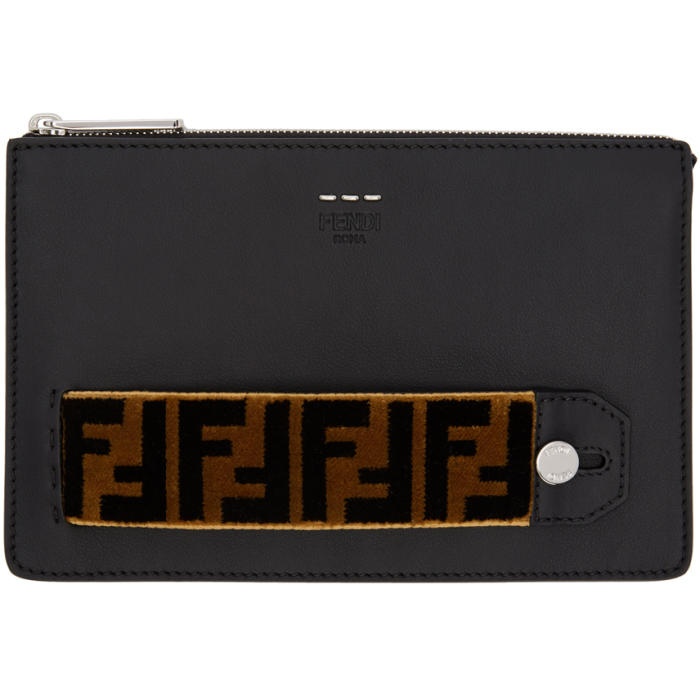 Photo: Fendi Black and Brown Tapestry Signature Clutch