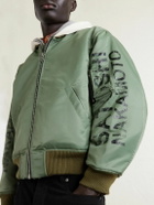 Satoshi Nakamoto - Abandoned Theme Park Printed Shell Bomber Jacket - Green