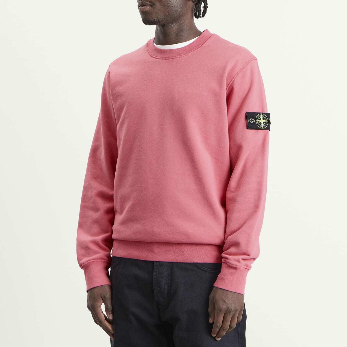 Stone Island Men's Organic Cotton Fleece Sweatshirt in Geranium