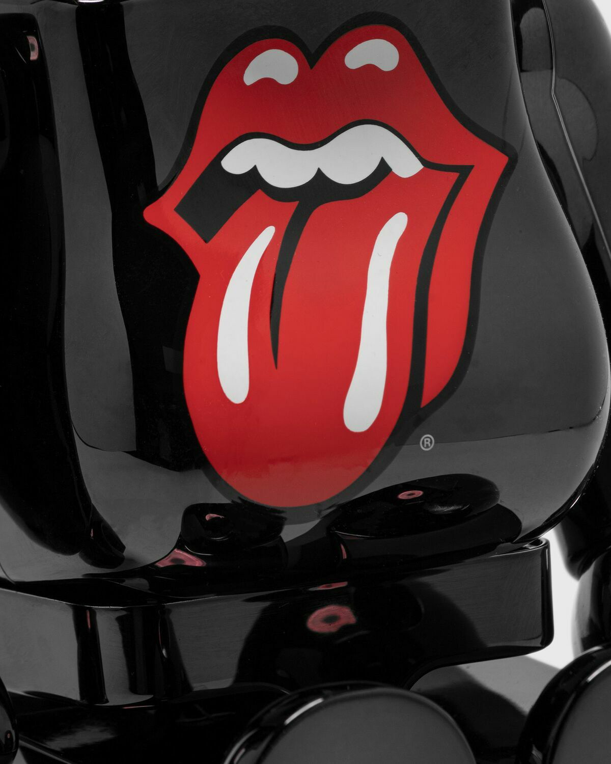 Medicom Bearbrick 400% The Rolling Stones Logo Black Chrome
