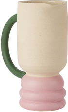 Milo Made Ceramics Off-White & Pink Lumpy Jug