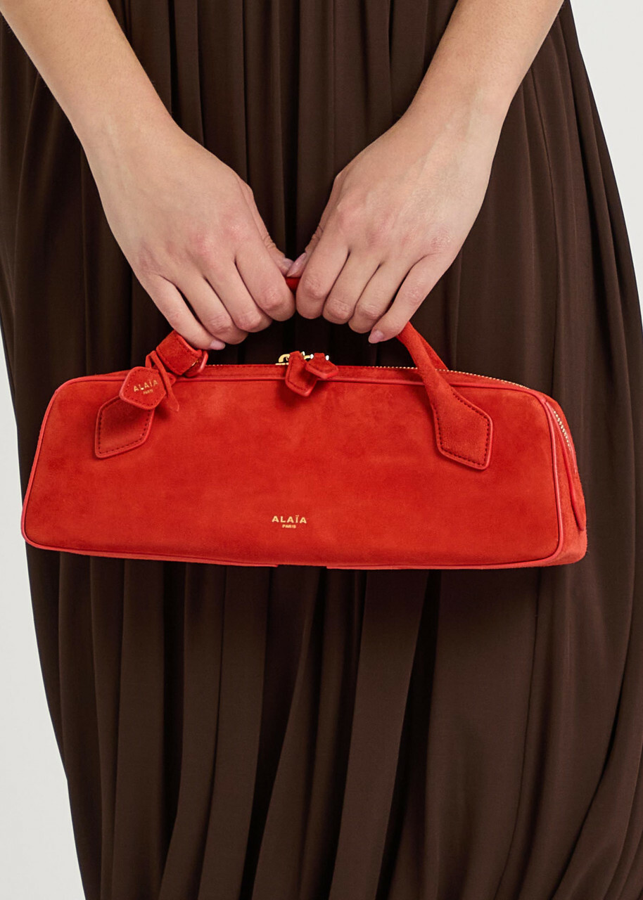 Alaïa Le Teckel Suede Clutch - Orange - One Size