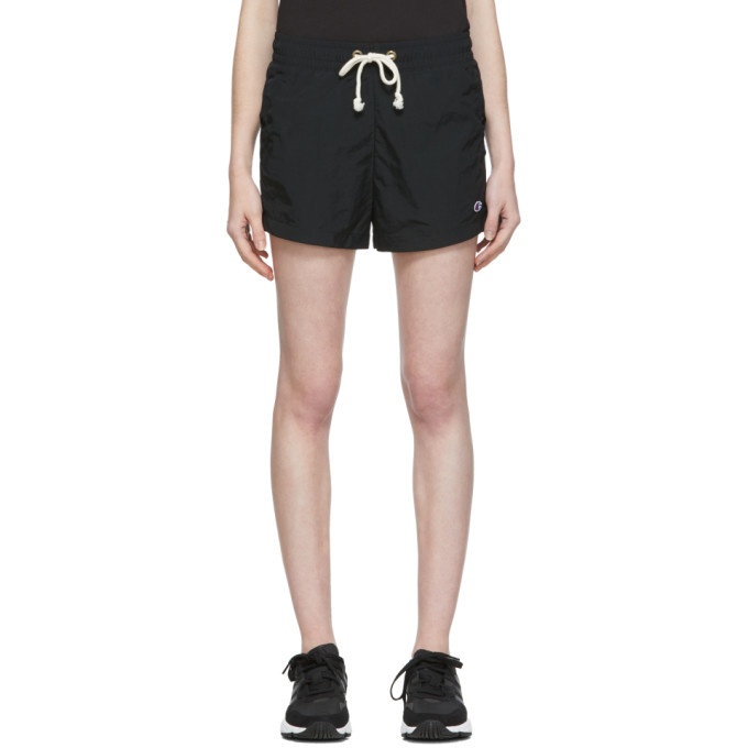 Photo: Champion Reverse Weave Black Nylon Shorts
