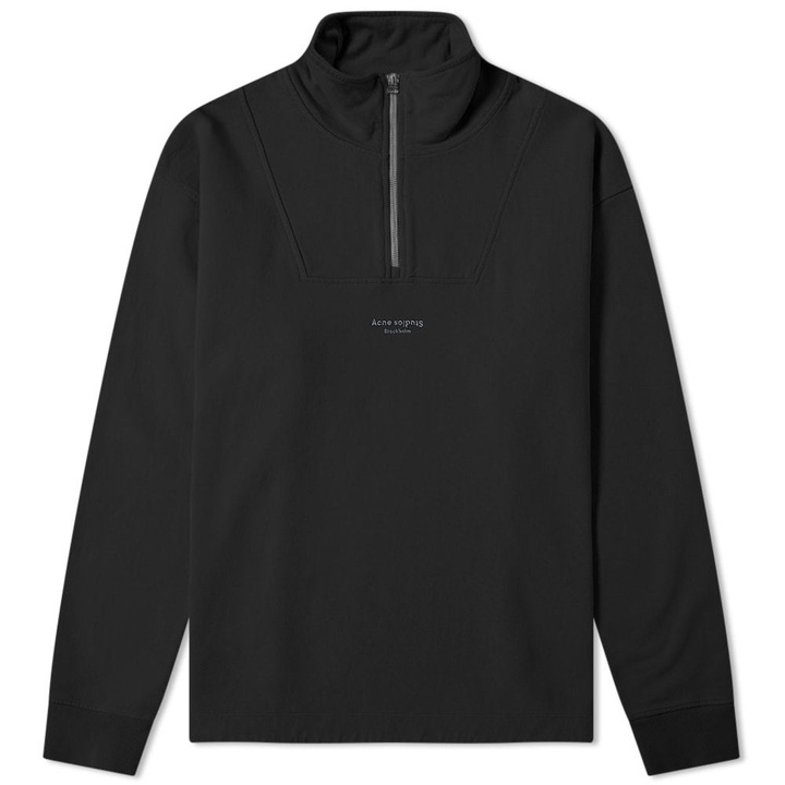 Photo: Acne Studios Faraz Stamp Quarter Zip Sweat Black