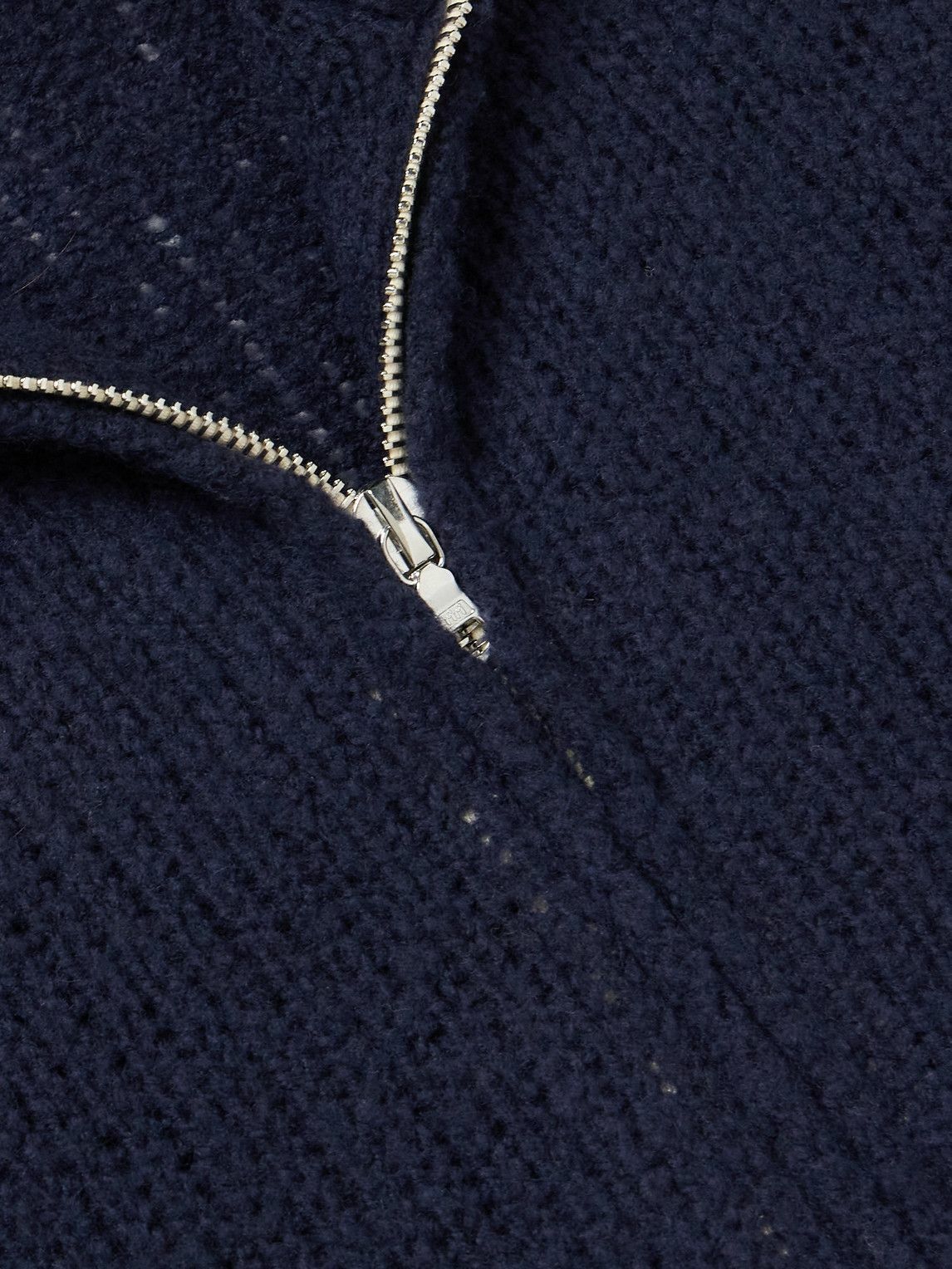 De Bonne Facture - Wool-Bouclé Zip-Up Sweater - Blue De Bonne Facture