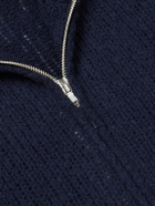 De Bonne Facture - Wool-Bouclé Zip-Up Sweater - Blue