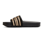 Baja East Black and Gold Fila Edition Drifter Slides