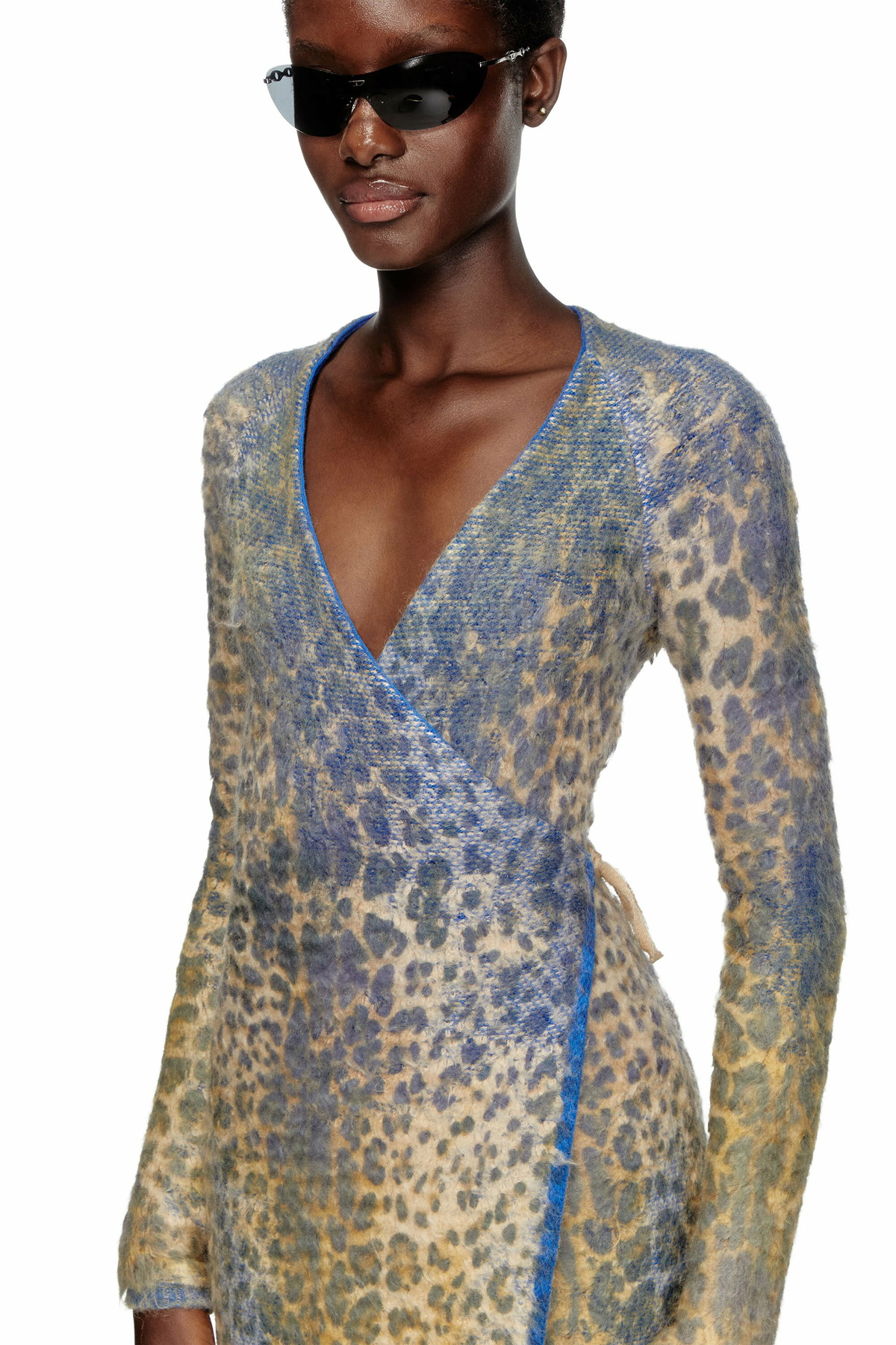 white christmas dresses Sydney Leopard Sleeveless Ruffle Maxi Dress main image 1