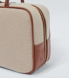 Miu Miu Logo leather-trimmed canvas tote bag