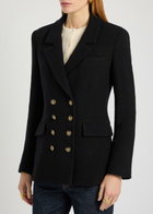 Veronica Beard Claude Dicky Double-breasted Stretch-wool Blazer Black