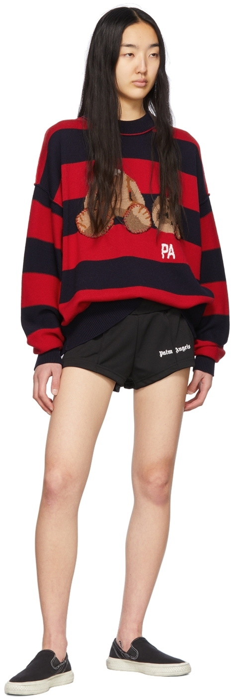 Palm Angels Navy & Red Wool Sweater