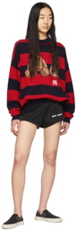 Palm Angels Navy & Red Wool Sweater