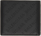 Balenciaga Black Cash Perforated Logo Bifold Wallet