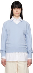 Carven Blue V-Neck Sweater