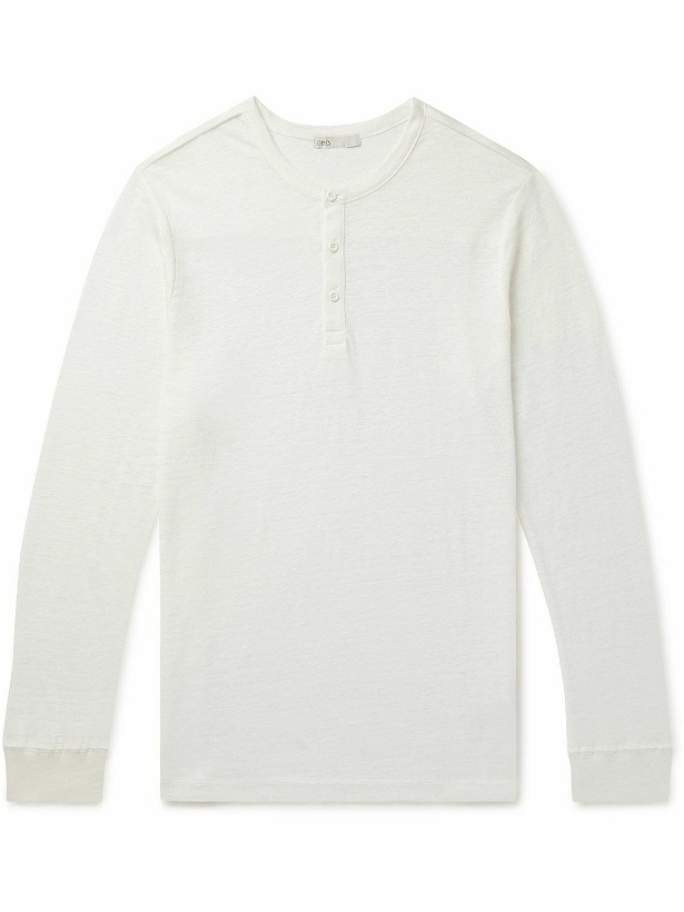 Photo: Onia - Linen-Jersey Henley T-Shirt - White