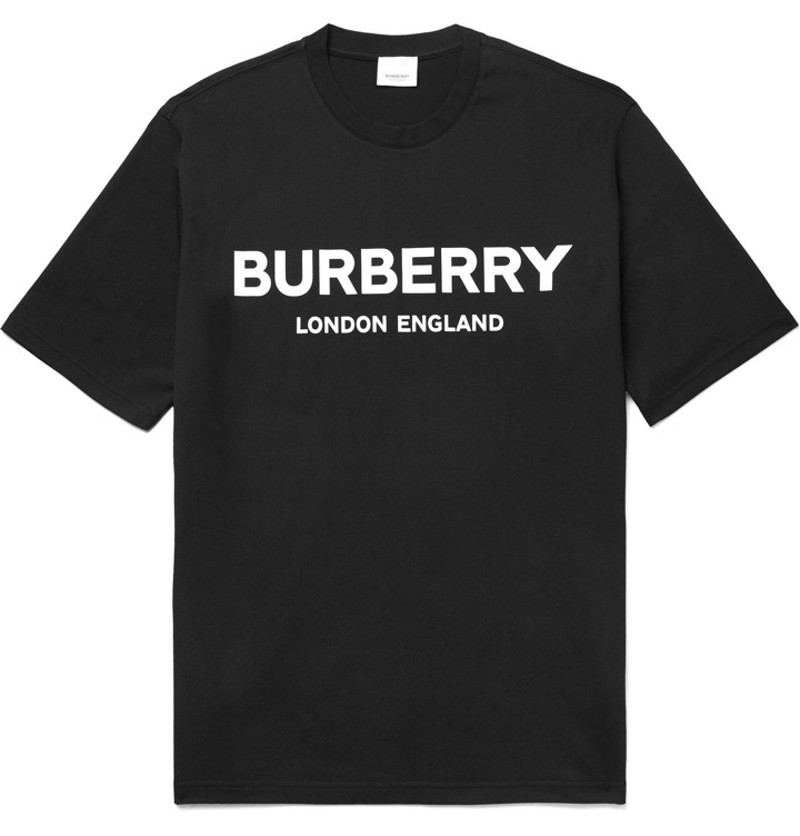 Photo: BURBERRY - Logo-Print Cotton-Jersey T-Shirt - Black
