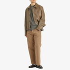 AMI Paris Men's Leather Buttoned Jacket in Smoke Grey