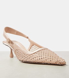 Jimmy Choo Amel 50 embellished mesh slingback pumps