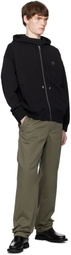 Maison Kitsuné Black Bold Fox Head Patch Fullzip Oversize Hoodie